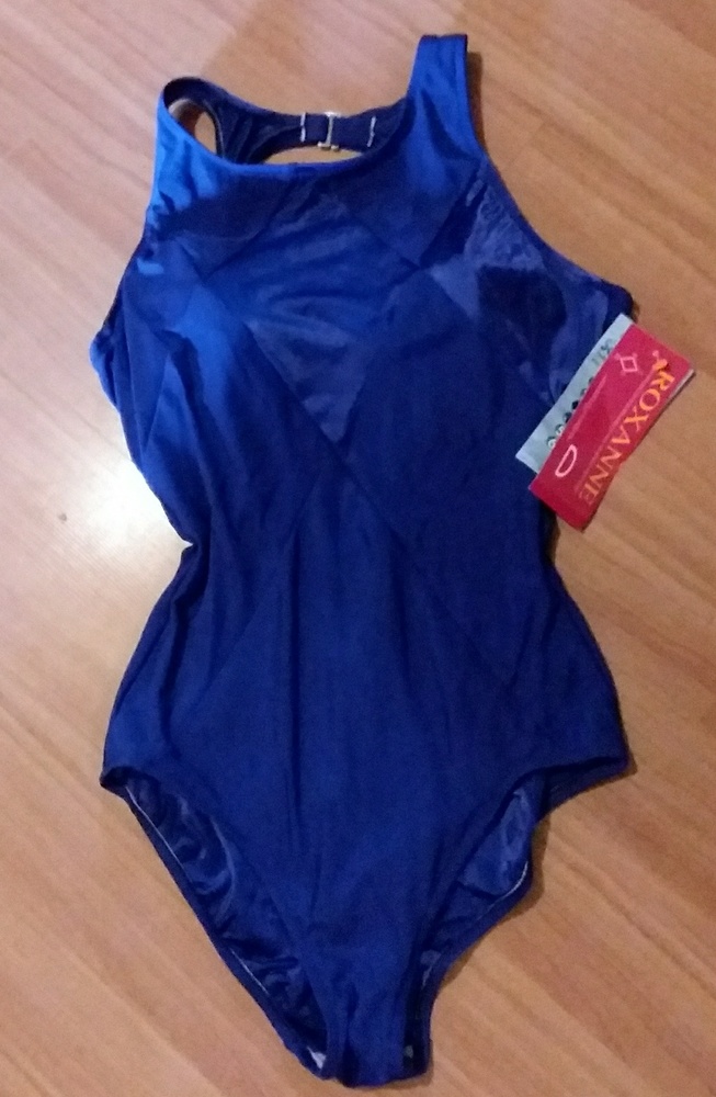Roxanne Swimsuit Hi Neck Tank ' Iris' Size 12/34D